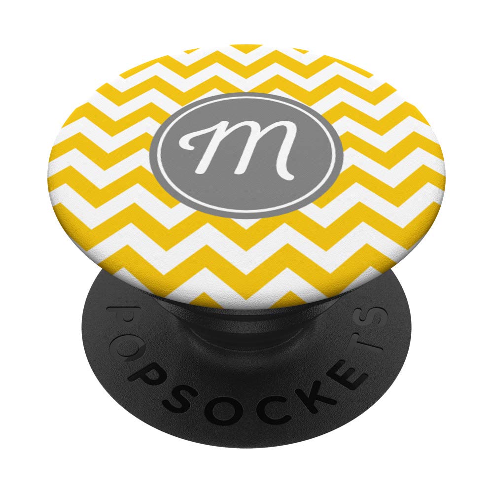 Amazon.com: Letter M Initial Yellow Chevron Zigzag - Gray Grey
